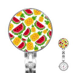 Watermelon Pattern Se Fruit Summer Stainless Steel Nurses Watch by Vaneshart