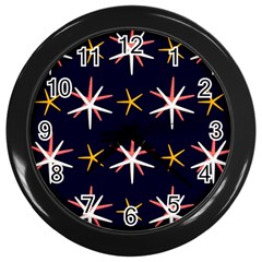 Sea Stars Pattern Sea Texture Wall Clock (black) by Vaneshart