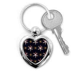 Sea Stars Pattern Sea Texture Key Chain (heart) by Vaneshart