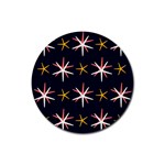 Sea Stars Pattern Sea Texture Rubber Round Coaster (4 pack)  Front