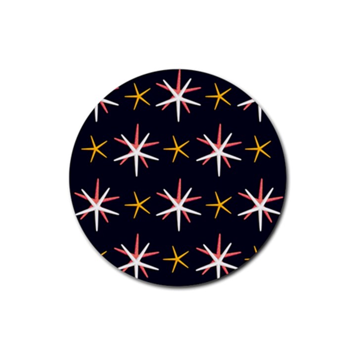 Sea Stars Pattern Sea Texture Rubber Round Coaster (4 pack) 