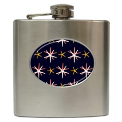 Sea Stars Pattern Sea Texture Hip Flask (6 Oz) by Vaneshart