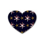 Sea Stars Pattern Sea Texture Heart Coaster (4 pack)  Front