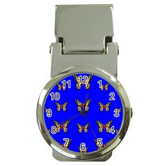 Butterfly Pattern Blue Insects Money Clip Watches by Vaneshart