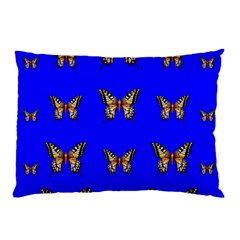 Butterfly Pattern Blue Insects Pillow Case by Vaneshart