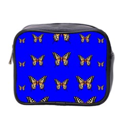 Butterfly Pattern Blue Insects Mini Toiletries Bag (two Sides) by Vaneshart