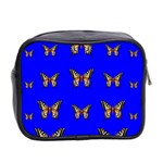 Butterfly Pattern Blue Insects Mini Toiletries Bag (Two Sides) Back