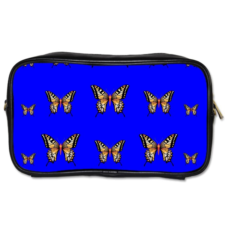 Butterfly Pattern Blue Insects Toiletries Bag (Two Sides)