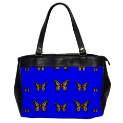 Butterfly Pattern Blue Insects Oversize Office Handbag by Vaneshart