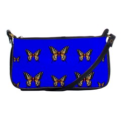 Butterfly Pattern Blue Insects Shoulder Clutch Bag by Vaneshart