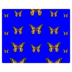 Butterfly Pattern Blue Insects Double Sided Flano Blanket (medium)  by Vaneshart