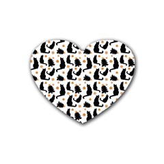 Black Cat Star Christmas Tree Heart Coaster (4 Pack)  by Vaneshart