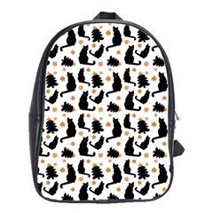 Black Cat Star Christmas Tree School Bag (large) by Vaneshart