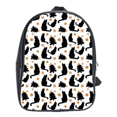 Black Cat Star Christmas Tree School Bag (xl) by Vaneshart