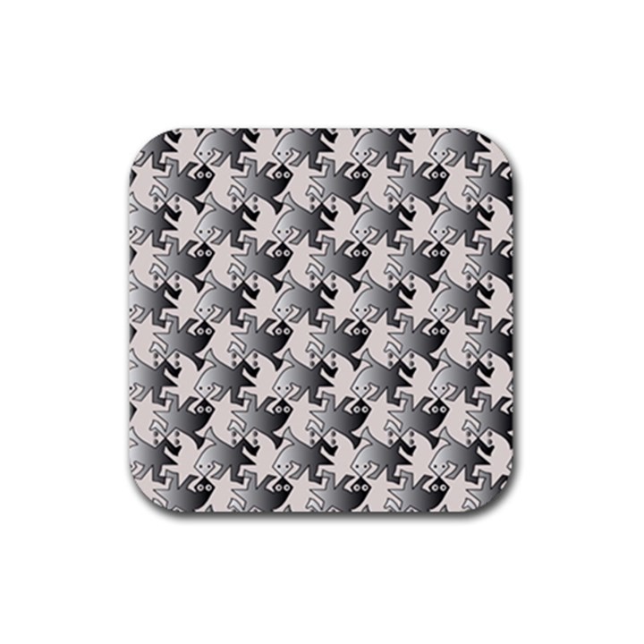 Seamless Tessellation Background Rubber Coaster (Square) 