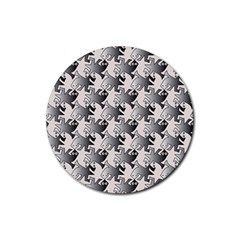 Seamless Tessellation Background Rubber Round Coaster (4 pack) 