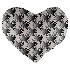 Seamless Tessellation Background Large 19  Premium Flano Heart Shape Cushions by Vaneshart