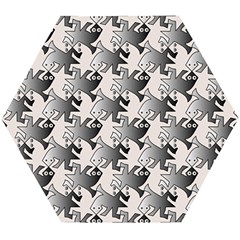 Seamless Tessellation Background Wooden Puzzle Hexagon by Vaneshart