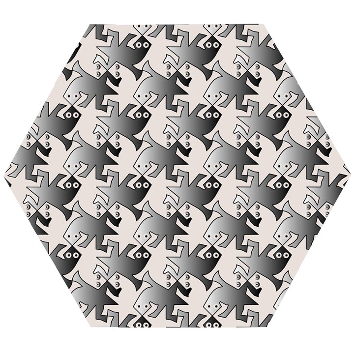 Seamless Tessellation Background Wooden Puzzle Hexagon