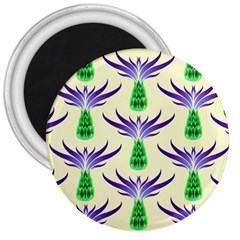 Thistles Purple Flora Flowering 3  Magnets by Vaneshart