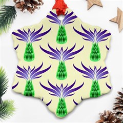 Thistles Purple Flora Flowering Snowflake Ornament (two Sides) by Vaneshart