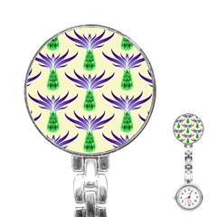 Thistles Purple Flora Flowering Stainless Steel Nurses Watch by Vaneshart