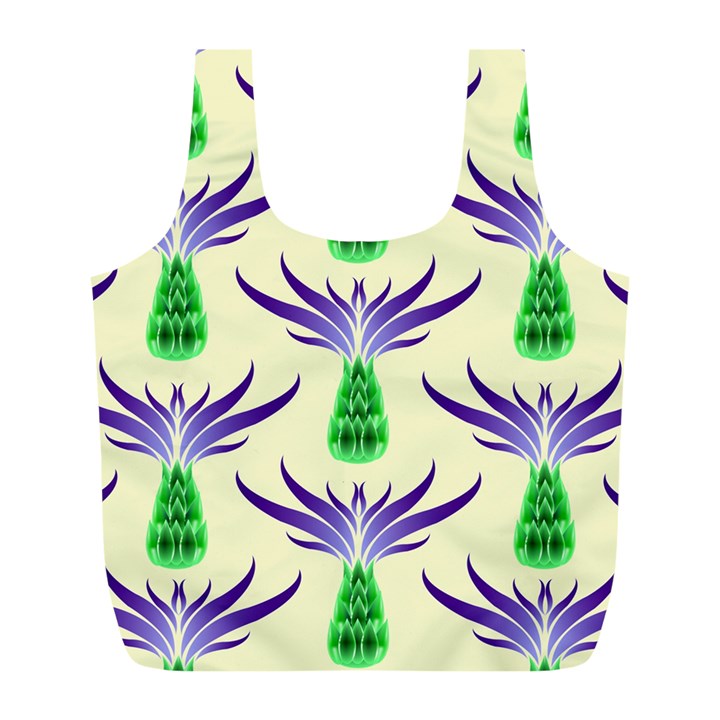 Thistles Purple Flora Flowering Full Print Recycle Bag (L)