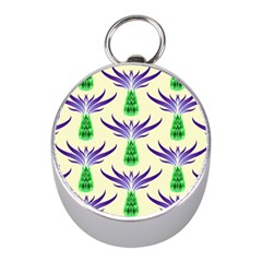 Thistles Purple Flora Flowering Mini Silver Compasses by Vaneshart