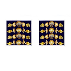 Snails See Shells Golden Cufflinks (square) by Vaneshart