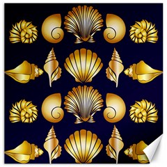 Snails See Shells Golden Canvas 16  X 16  by Vaneshart