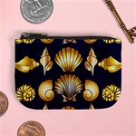 Snails See Shells Golden Mini Coin Purse Front