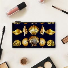 Snails See Shells Golden Cosmetic Bag (small) by Vaneshart