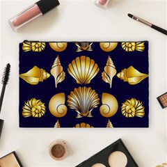 Snails See Shells Golden Cosmetic Bag (large) by Vaneshart