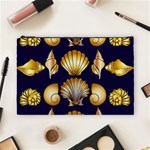 Snails See Shells Golden Cosmetic Bag (Large) Front