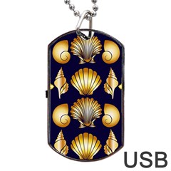 Snails See Shells Golden Dog Tag Usb Flash (two Sides) by Vaneshart