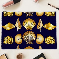 Snails See Shells Golden Cosmetic Bag (xxl) by Vaneshart