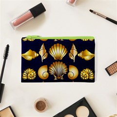 Snails See Shells Golden Cosmetic Bag (xs) by Vaneshart