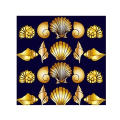 Snails See Shells Golden Small Satin Scarf (square) by Vaneshart