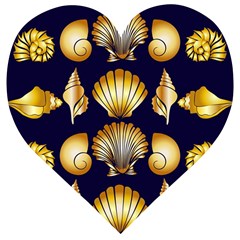 Snails See Shells Golden Wooden Puzzle Heart