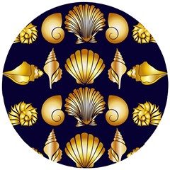 Snails See Shells Golden Wooden Puzzle Round by Vaneshart