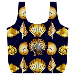 Snails See Shells Golden Full Print Recycle Bag (xxl)