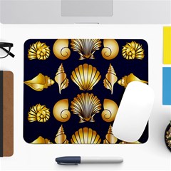 Snails See Shells Golden Large Mousepads by Vaneshart