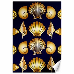 Snails See Shells Golden Canvas 12  X 18  by Vaneshart