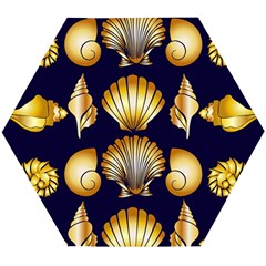 Snails See Shells Golden Wooden Puzzle Hexagon