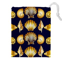 Snails See Shells Golden Drawstring Pouch (5xl)