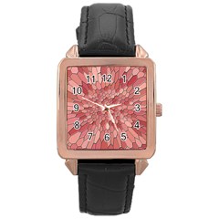 Texture Stained Glass Window Colors Rose Gold Leather Watch  by Vaneshart