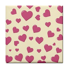 Flat Love Symbol Pattern Tile Coaster by Vaneshart