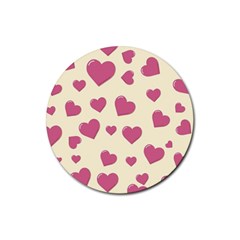 Flat Love Symbol Pattern Rubber Coaster (round)  by Vaneshart