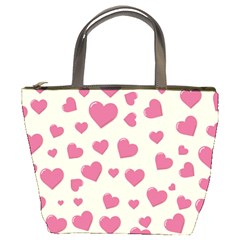 Flat Love Symbol Pattern Bucket Bag by Vaneshart