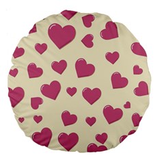 Flat Love Symbol Pattern Large 18  Premium Flano Round Cushions by Vaneshart